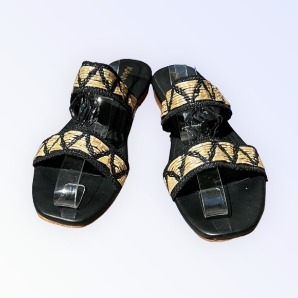 🌻Kaanas Black & Tan Woven Sandals Size 8 - Picture 4 of 10